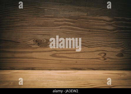 wood wall and wood floor interior and background texture Stock Photo