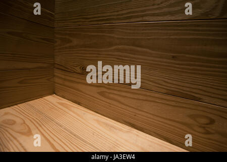 wood wall and wood floor interior and background texture Stock Photo
