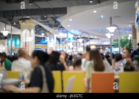 blurry food court at supermarket/mall for background Stock Photo