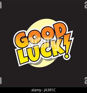 good luck retro comic text theme vector art illustration Stock Vector