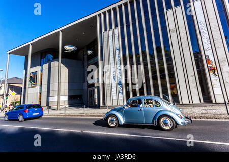 Meissen Porcelain Manufactory New building - Museum and visitor center, Meissen, Saxony, VW Beetle Germany, Europe Stock Photo