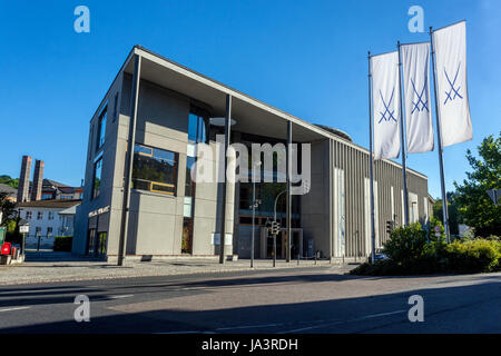 The new building of Meissen porcelain manufactory with the museum, the exhibition workshop and the visitor center, Meissen Saxony factory Germany Stock Photo