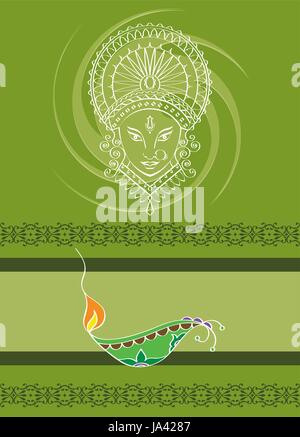 Durga Goddess of Power Vector Art Stock Vector