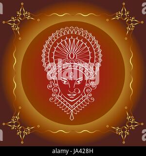 Durga Goddess of Power Vector Art Stock Vector