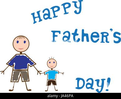 vector illustration of happy father's day cartoon characters Stock Vector