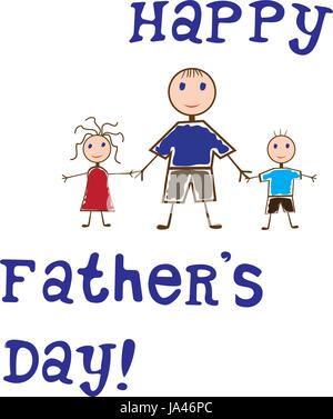 vector illustration of happy father's day cartoon characters Stock Vector