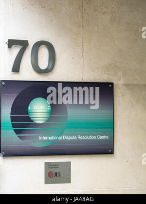 Offices of the International Dispute Resolution Centre in Fleet Street, Central London. Setup in 2000 to handle legal dispute arbitrations. Stock Photo