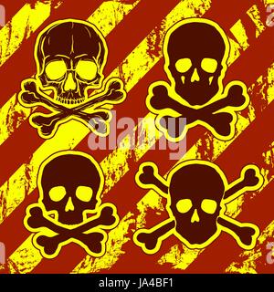 Set of Skulls with Crossbones Stock Vector