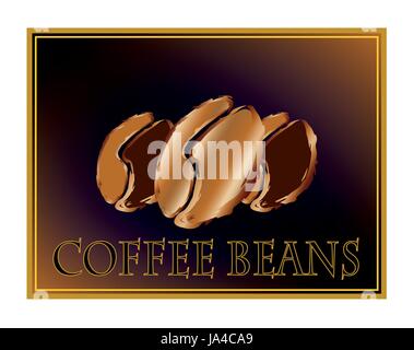 Roasted coffee beans on dark gradient background Stock Vector