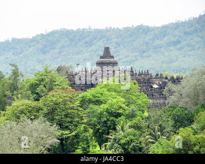 temple named Borobudur located in Java, a island of Indonesia Stock Photo