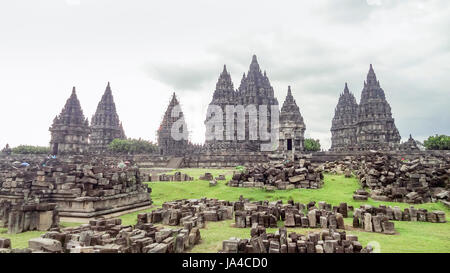 Hindu temple named Candi Prambanan located in Java, a island of Indonesia Stock Photo
