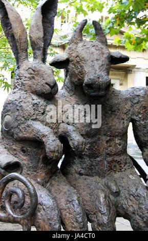 Hare and the Minotaur bronze sculpture, Cheltenham Stock Photo