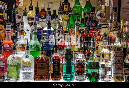 Bottles of booze Stock Photo