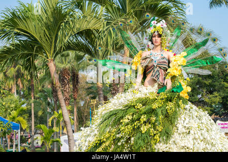 Chiang Mai Flower Festival on February 6, 2016 in Chiang Mai. This year the world famous festival celebrated its 40th anniversary. Stock Photo