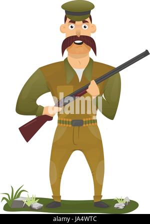 Hunter with gun Stock Vector