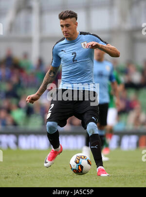 Uruguay's Jose Maria Gimenez during the international friendly at The Aviva Stadium, Dublin. PRESS ASSOCIATION Photo. Picture date: Sunday June 4, 2017. See PA story SOCCER Republic. Photo credit should read: Niall Carson/PA Wire Stock Photo