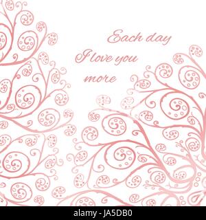 Pink greeting card template Stock Vector