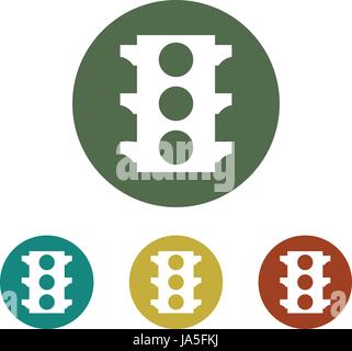 Set of traffic light icon in vector on white background Stock Vector