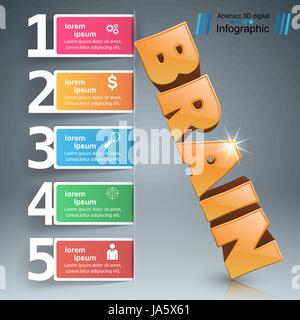 Brain infographic and business icon. Stock Vector
