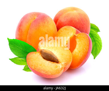 Apricots isolated on white background Stock Photo