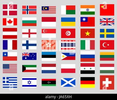 Collection of flags of the world Stock Vector