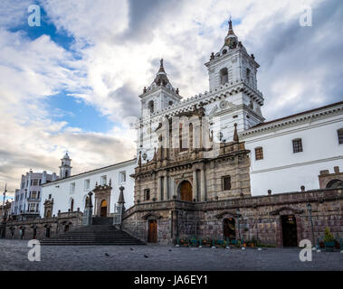 Plaza de San Francisco and St Francis Church - Quito, Ecuador Stock Photo