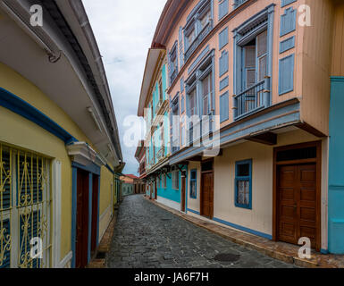 Buildings of Las Penas District on the base of Santa Ana Hill - Guayaquil, Ecuador Stock Photo