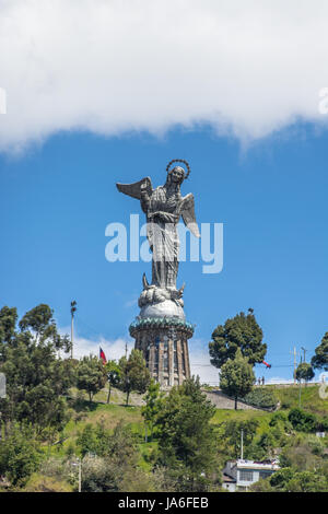Virgin Mary Monument on the top of El Panecillo Hill - Quito, Ecuador Stock Photo