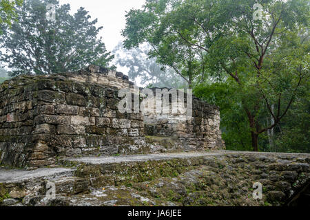 Mayan Ruins at Tikal National Park - Guatemala Stock Photo