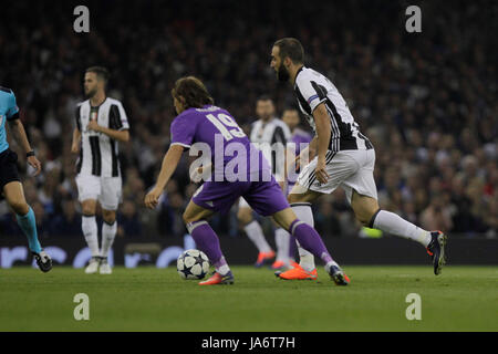 June 3rd 2017, Cardiff City Stadium, Wales; UEFA Champions League Final, Juventus FC versus Real Stock Photo