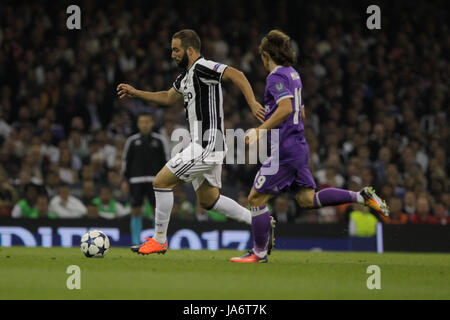 June 3rd 2017, Cardiff City Stadium, Wales; UEFA Champions League Final, Juventus FC versus Real Stock Photo