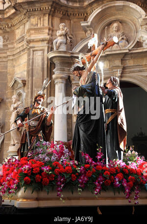 Italy, Sicily, city Trapani, the Processione dei Misteri di Trapani, the Procession of the Mysteries of Trapani on Good Friday, group of the Misteri Stock Photo