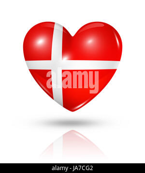 denmark, flag, danish, love, in love, fell in love, heart, pictogram, symbol, Stock Photo