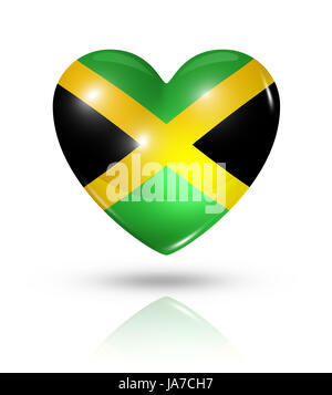 flag, jamaica, love, in love, fell in love, heart, pictogram, symbol, Stock Photo