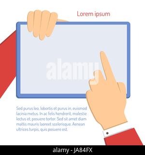 businessman pointing to laptop Stock Vector
