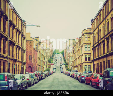 Gardner Street with its hill is the Steepest street in Glasgow Stock ...