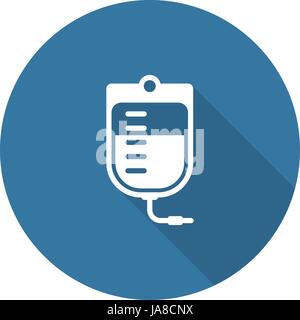 Blood Bag and Medical Services Icon. Flat Design. Stock Vector