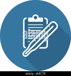 Thermometer and Medical Services Icon. Flat Design. Stock Vector