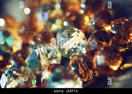 Abstract shiny background with multi-colored glass beads close-up Stock Photo