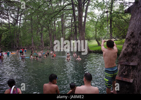 Swimmers at Blue Hole Regional Park in Wimberley, Texas Stock Photo - Alamy