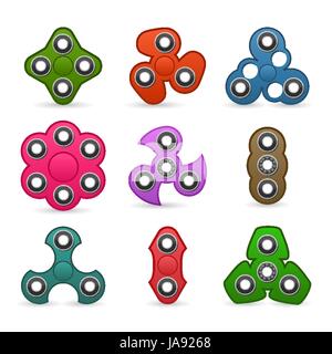 Hand Spinner Toy. Fidget Toy For Increased Focus, Stress Relief. Popular Toys Stock Vector