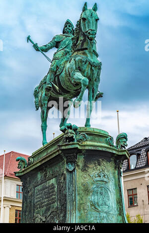 GOTHENBURG, SWEDEN - MAY 13, 2017: Photo of the equestrian statue of King Karl IX of Sweden in Gothenburg. Stock Photo