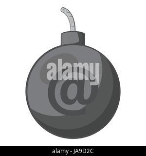 Mail bomb icon in cartoon style isolated on white background vector ...