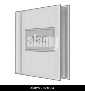 ABC book icon, gray monochrome style Stock Vector