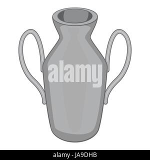 Ancient vase icon, gray monochrome style Stock Vector