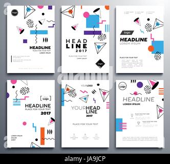 Presentation booklet covers - vector template pages set Stock Vector