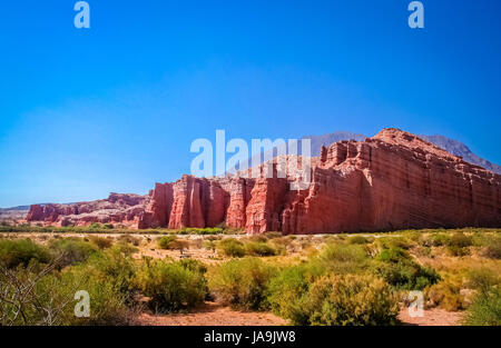 Stunning and massive rock formations called Giants in the Quebrada de Cafayate in northern Argentina Stock Photo