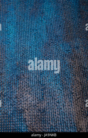 macro of a canvas painted in blue tonality Stock Photo