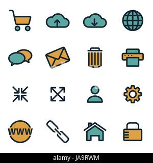 Vector flat web icons set Stock Vector