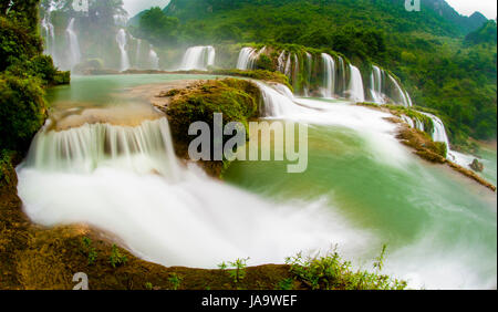 Nice waterfall in Cao Bang h province northern Vietnam Stock Photo